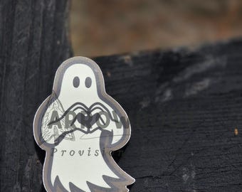 Ghost Love Sticker: Die-Cut Vinyl, Waterproof