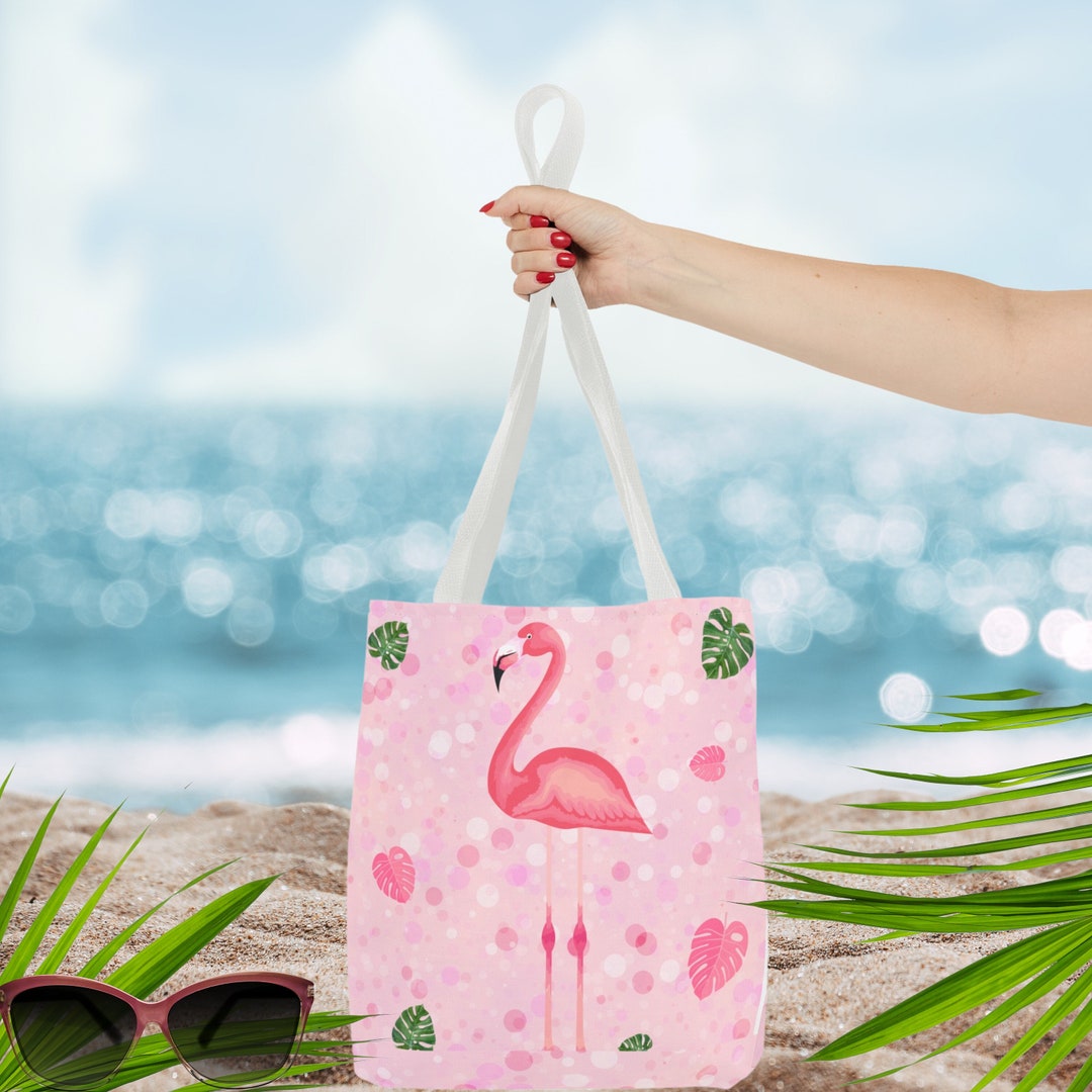 Buy Tote Bag Flamingo Decorated Tropical and Elegant Style