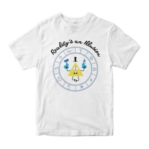 Gravity Falls Bill Cipher Reality&#39;s an Illusion T-Shirt, Men&#39;s and Women&#39;s Sizes (MUL-325111)