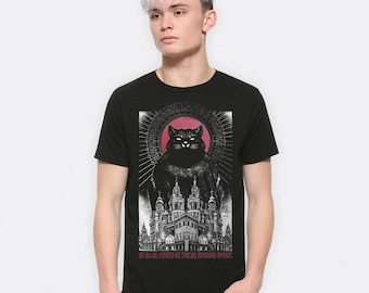 The Master and Margarita Cat Behemoth T-Shirt, Mikhail Bulgakov Shirt, Men's and Women's Sizes (KNI-851070)