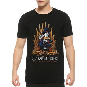 Scrooge McDuck Game of Coins-T-shirt, heren- en damesmaten (MUL-71007)