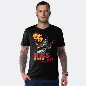 Rock Bender T-shirt Kiss My Ass, heren- en damesmaten (FUT-37817)