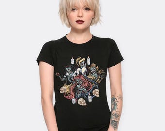 Camiseta de Princesas Zombi de Dibujos Animados, Tallas para Hombre y Mujer (DSY-076700)