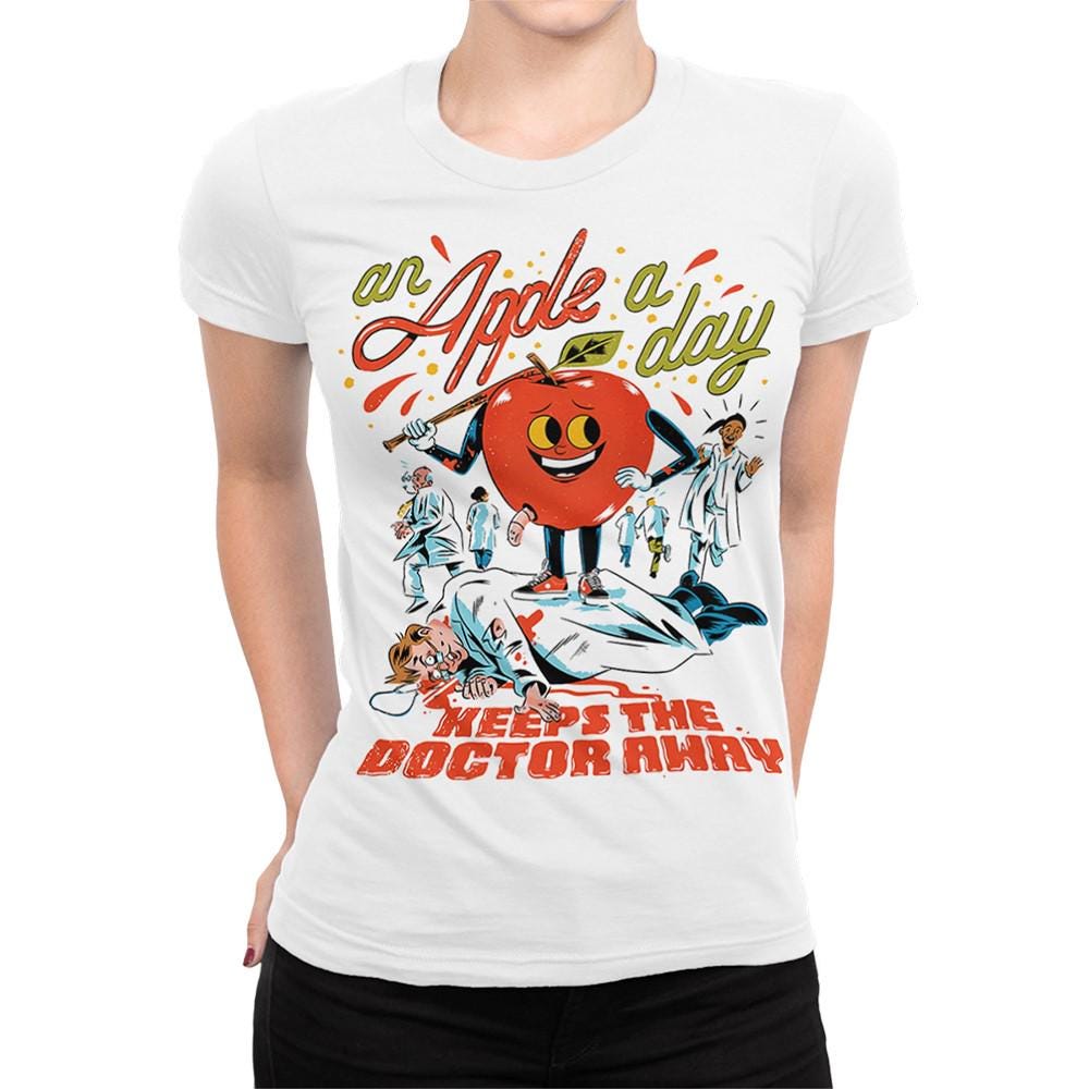 An Apple a Day Keeps the Doctor Away Original Art T-shirt, Men's