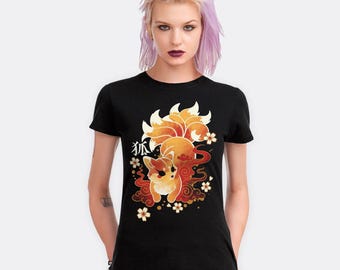 Kitsune Japanischer Fuchs Art T-Shirt, Männer- und Frauengrößen (FXX-070301)