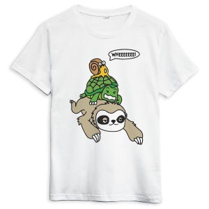 Sloth Turtle and Snail Wheee Funny T-Shirt, Men&#39;s and Women&#39;s Sizes (DSN-576562)