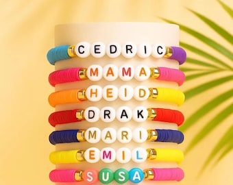 Custom Beaded Name Bracelets – Personalized Friendship Party Favor Gifts