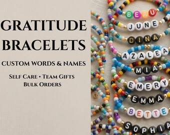 Bulk Gratitude Bracelet | Custom Seed Bead Wellness Self Care Gift