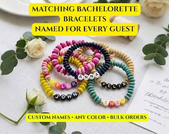 Pulseras de despedida de soltera al por mayor / Pulseras de madera para viaje de chicas / Recuerdos personalizados para despedida de soltera