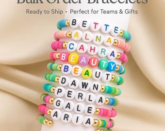 Custom Name Seed Bead Bracelets | Boho Colorful Handmade Friendship Gift