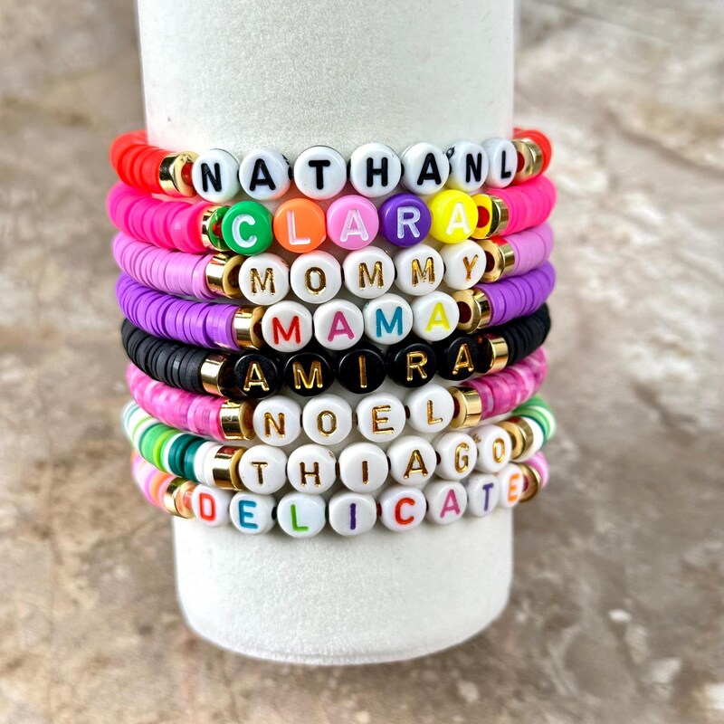 Name Bead Bracelet - Etsy