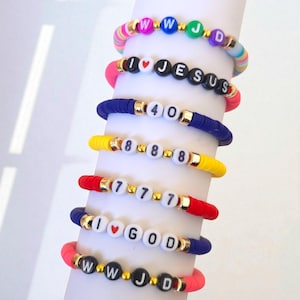 Bulk Christian Heishi Bracelets with Bible Verse for Church Groups