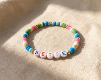 Custom Name Bracelet | Handmade Beads in Bulk | Playful & Colorful | Party Favor or Team Gift