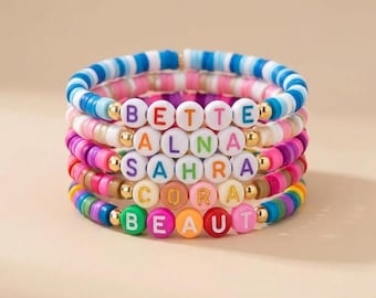 Colorful Name Beaded Bracelets – Custom Friendship Gifts for Groups & Parties