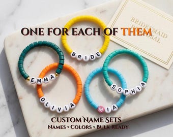 Bulk Crystal Bracelet | Custom Name Birthstone Gemstone Bridesmaid Gift