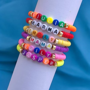 Custom Friendship Bracelets, Bulk Bead Name Bracelets, Personalized Gifts 1-25-50-100-200-1000, Team Bracelets, Bulk Order Bracelet