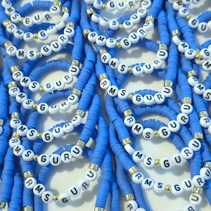 Personalized Beaded Name Bracelets - Custom Friendship Bracelets for Teams, Groups, BFFs (1-1000pcs) - Bulk Order Bracelet, Graduation Gifts