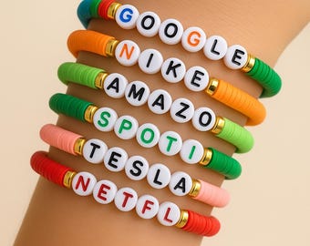 Custom Name Beaded Bracelet  – Custom for Events & Employee Appreciation - Bulk Order