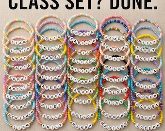 Classroom Name Bracelets | Custom Student Names | Teacher Gift Set | School Class Jewelry