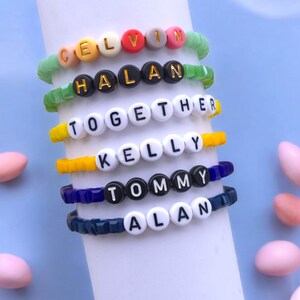 Personalized Name Beaded Bracelets for Teams & Charities, Custom Bulk Beaded Bracelets, Gift For Teen, Bulk Gifts, Custom Beaded Bracelet