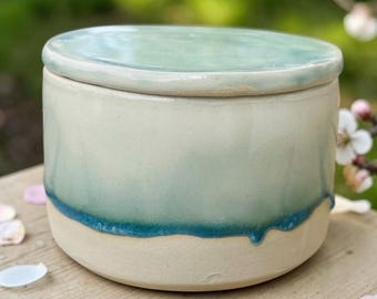 Franzözische Butterdose mit Wasserglazur /Wasserkühler / Französische Butterdose