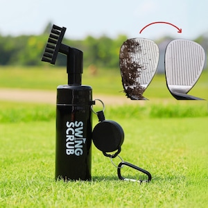 Golf Club Cleaner Spray Brush - Gift Present for Boyfriend, Husband, Brother, Wife, Birthday - Clean Golf Clubs - Swing Scrub - Accessories