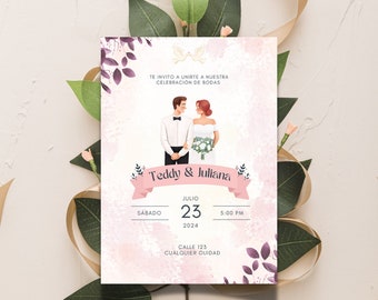 Wildflower Wedding Invitation Template, Printable Wedding Invitation, Wedding Invitation, Wildflower Invitation