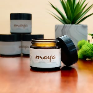 Maya all natural moisturising cream for all skin types, natural, organic, vegan and cruelty free, anti-wrinkle, fragrance free