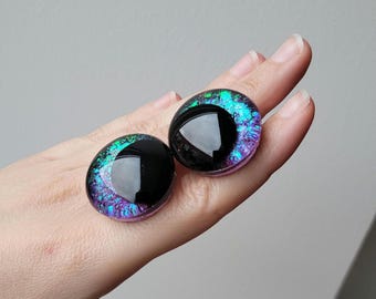 Color Shifting Safety Eyes for Crochet Plushies, Amigurumi in 16-40mm | Hand Painted | Dark Aurora Collection