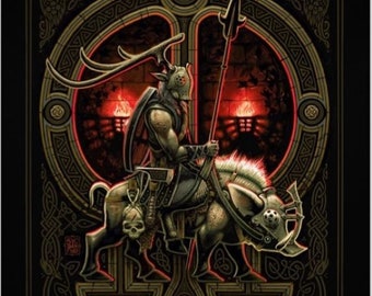Arthurian Knight Art Print: Celtic Morfran Welsh Mythology Poster