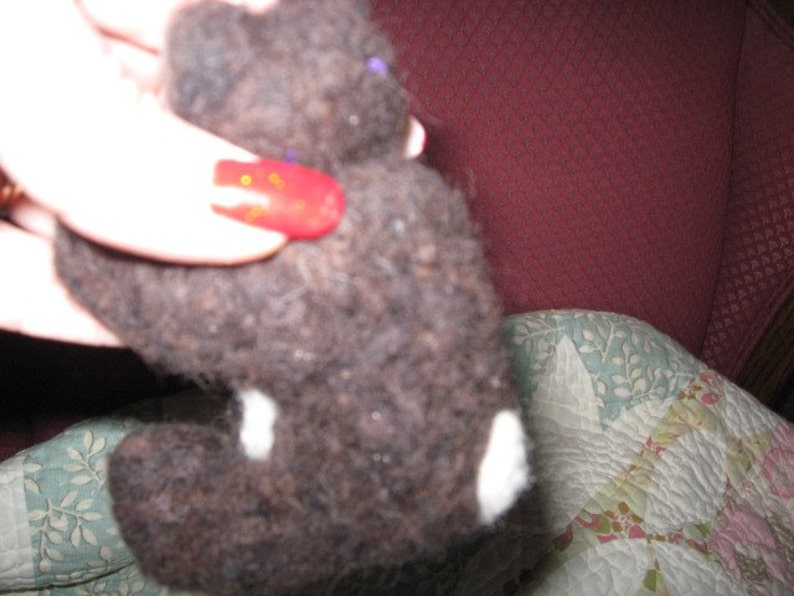 OOAK Needle Felted Soft Sculpt Teddy Bear Cocoa image 2