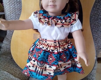 Southwest style outfit for 18" doll