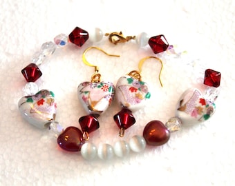 My Ceramic Heart Earrings and Bracelet