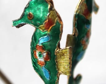 Cloisonne Enamel Seahorse Earrings