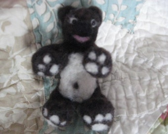 OOAK Needle Felted Soft Sculpt Teddy Bear  Cocoa