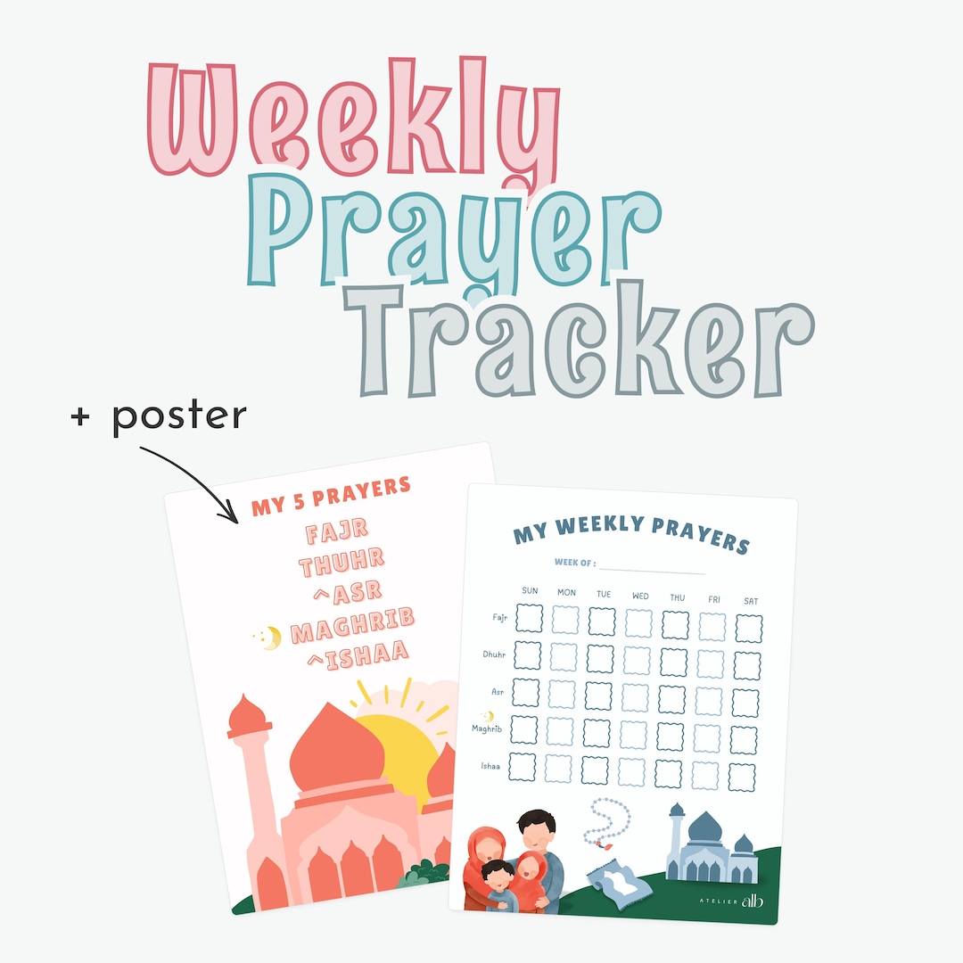 Weekly Prayer Tracker for Kids | 5 Daily Prayers Chart + Printable ...