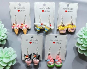 サンリオ ハンギング イヤリング、ハローキティ、サンリオ風イヤリング、クロミ、シナモロール、ポムポムプリン、マイメロディ