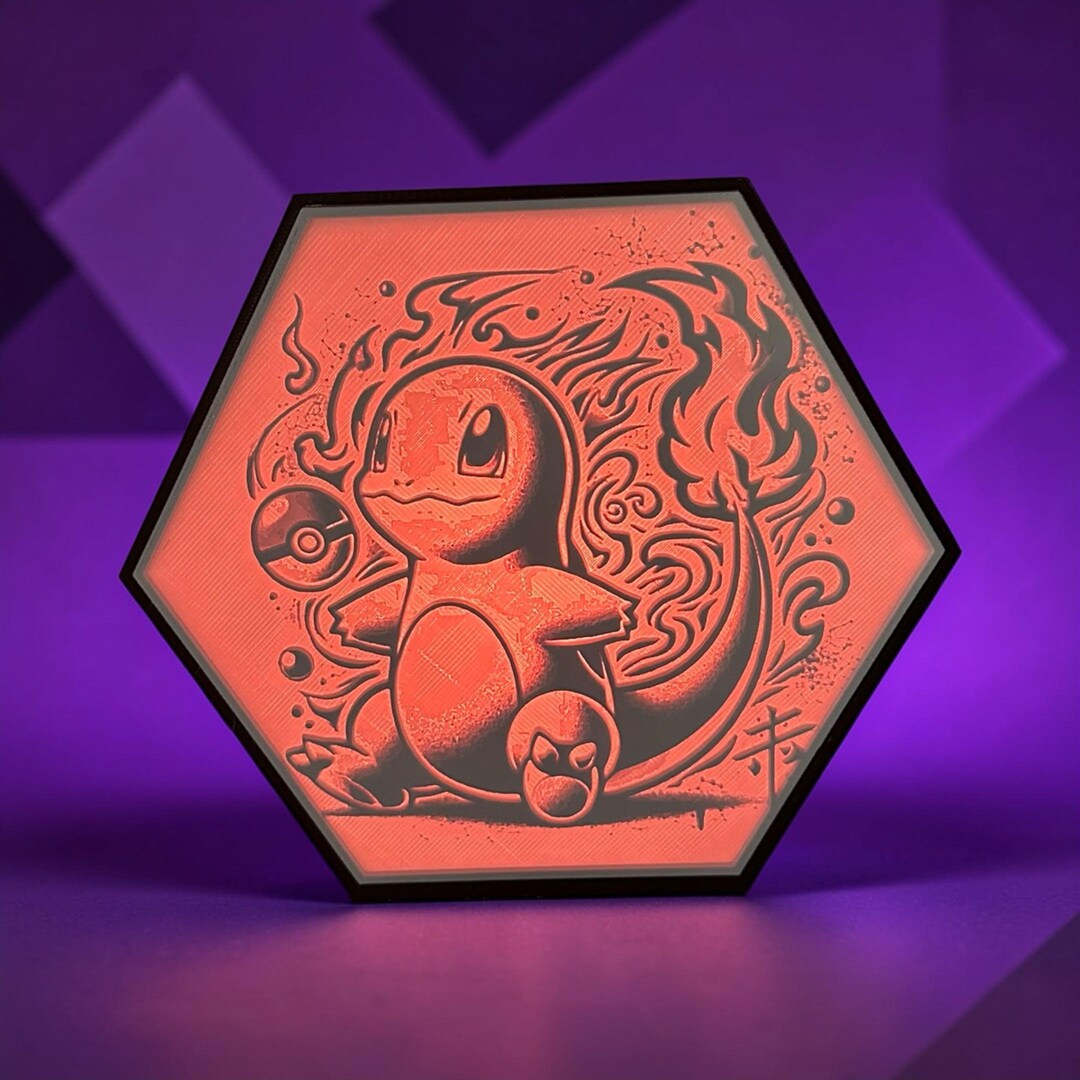 Charmander Pokemon Multi Colored LED Lamp, USB Powered, High Quality 3D ...