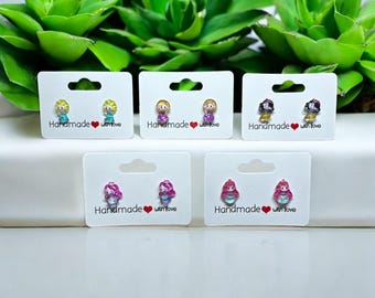 Disney Princess Inspired Earrings,Disney Theme Earrings,Disney Princess,Princess Anna,Frozen,Elsa,Snow White,Alice In Wonderland
