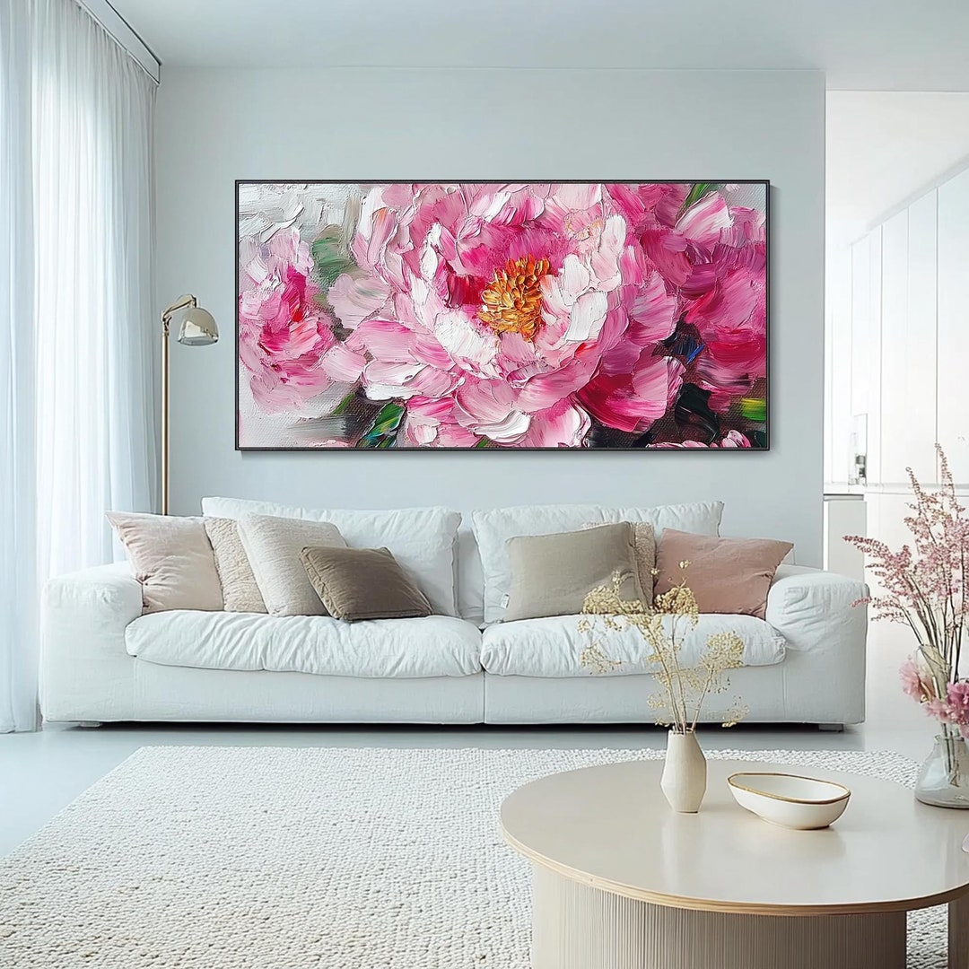 3D Abstrat Painting on Canvas Wall Decor Original Flower Textured Wall ...