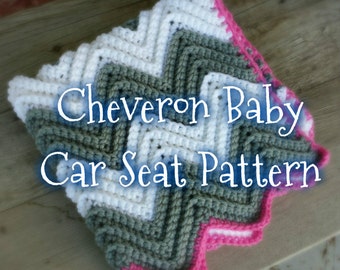 Crochet Cheveron Baby Car Seat Blanket Pattern