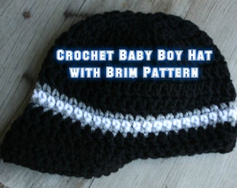Crochet Baby Boy Hat with Brim PATTERN