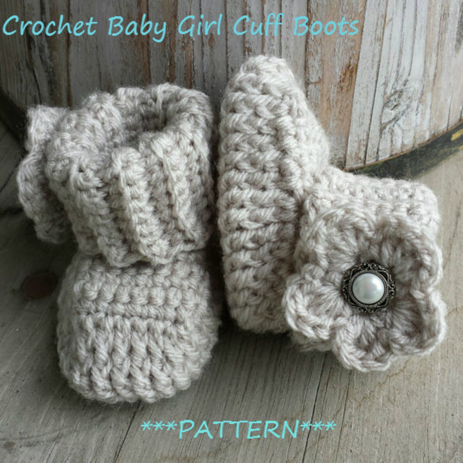 PATTERN ONLY Crochet Baby Girl Boots PATTERN Cuff Boot With Etsy