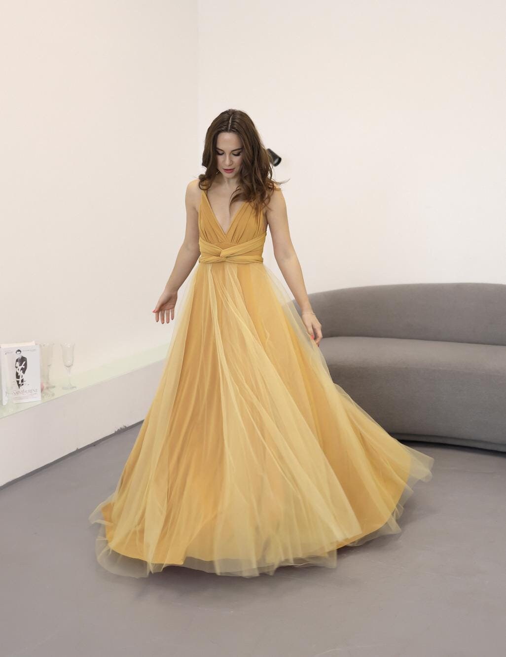 Mustard Yellow Yellow Dress Beach Wedding Shop The Maia Midi Dress