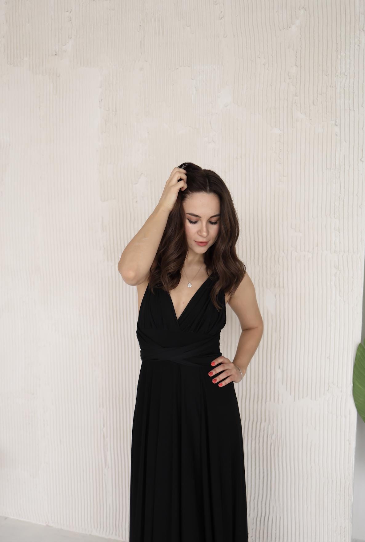Luxe Custom Black Infinity bridesmaid dress