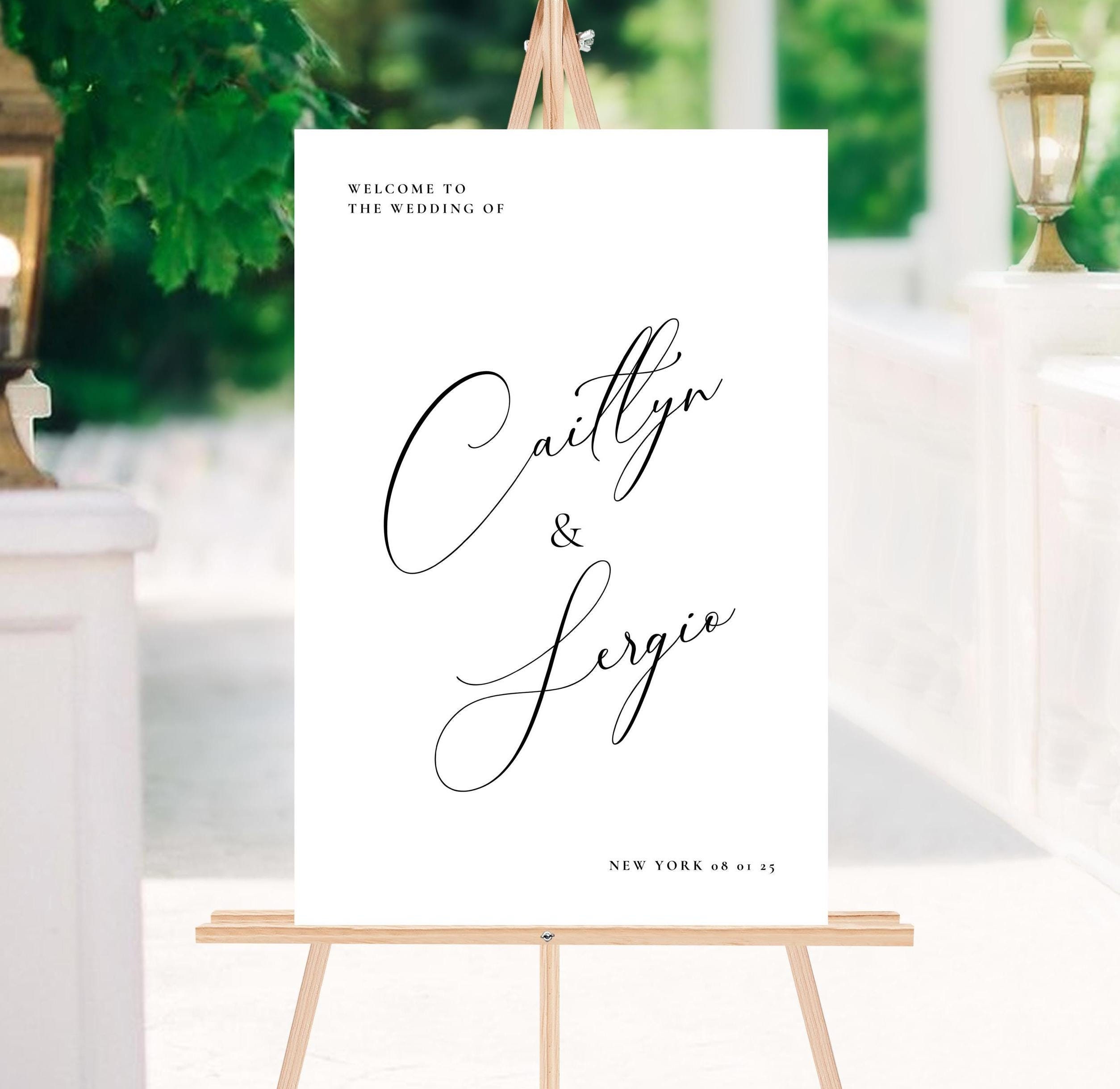 Wedding Welcome Sign Template, Elegant Welcome Sign, Personalized ...