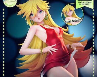 Panty Figure | Panty and Stocking | 12k Resolution | 3D Printed | Unassembled | Unpainted