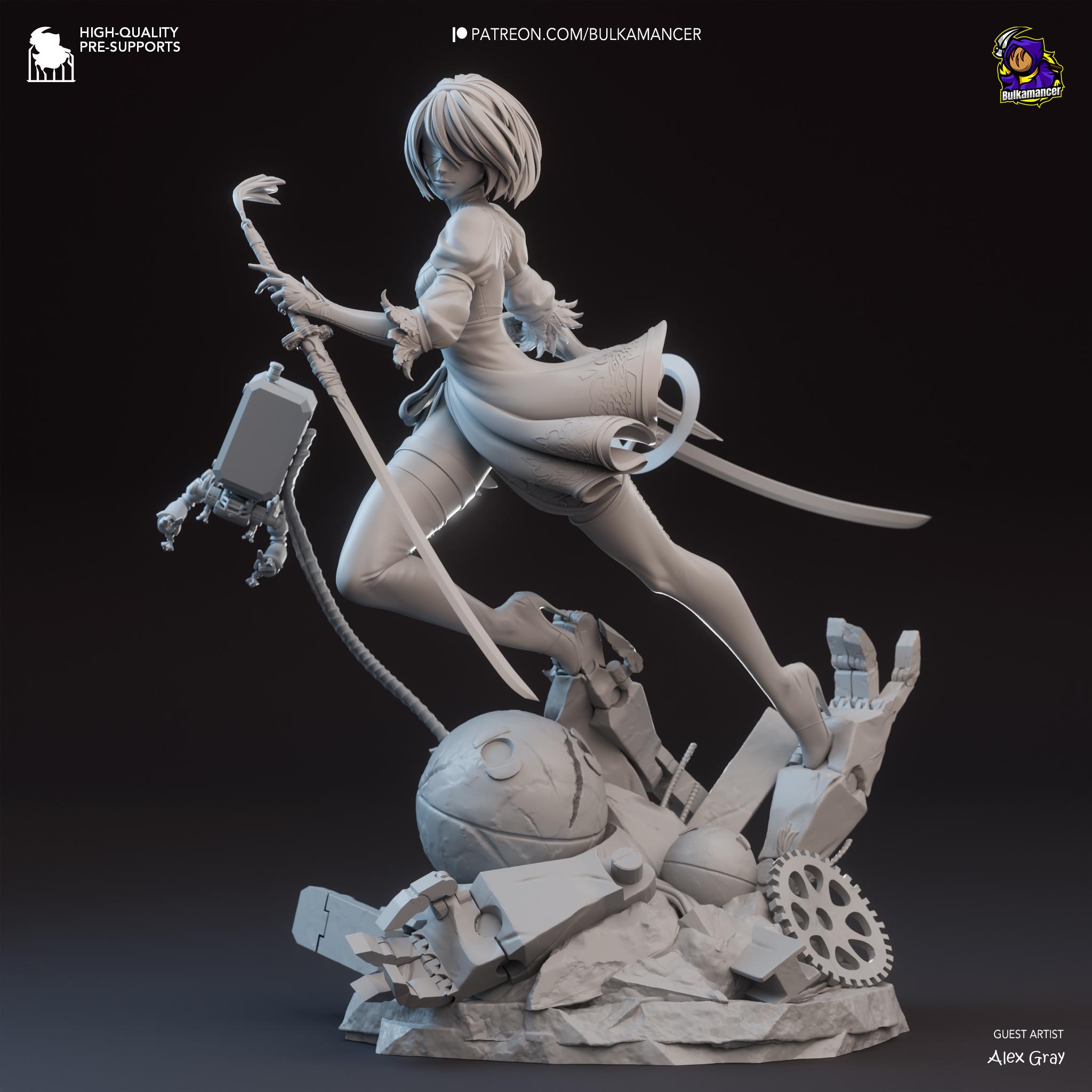 2B Figure | Nier: Automata | 12k Resolution | 3D Printed