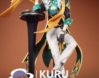 Aventurine Figure | Honkai Star Rail | 12k Resolution | 3D Printed | Unassembled | Unpainted