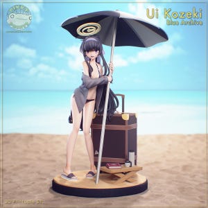 Kozeki Ui Figure | Blue Archive | 12k Resolution | 3D Printed | Unassembled | Unpainted